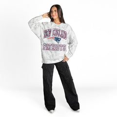 New England Patriots Gameday Couture Women's Whiteout Oversized Premium Fleece Sweatshirt - Arctic Camo cheap