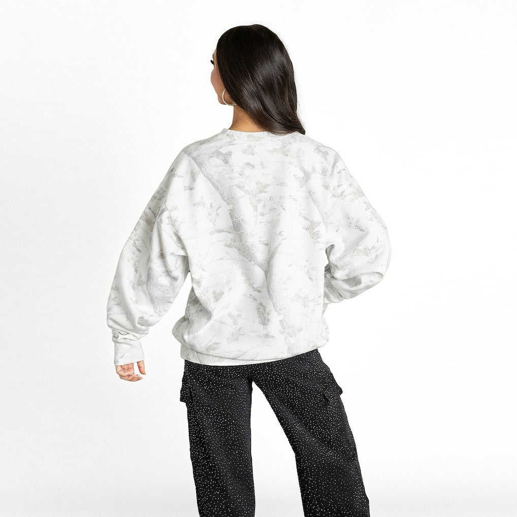 Indianapolis Colts Gameday Couture Women's Whiteout Oversized Premium Fleece Sweatshirt - Arctic Camo sale