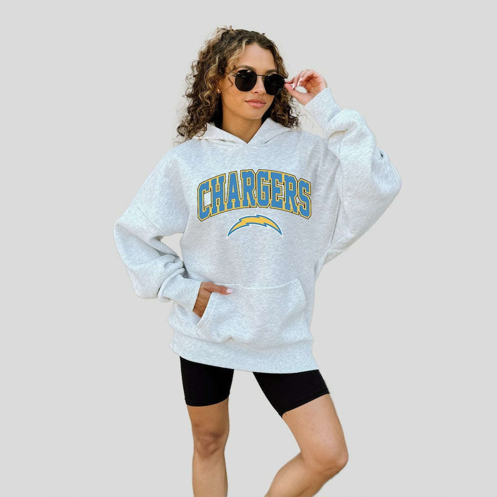 Los Angeles Chargers Gameday Couture Women's Fan Edition Premium Weight Hoodie - Ash outlet