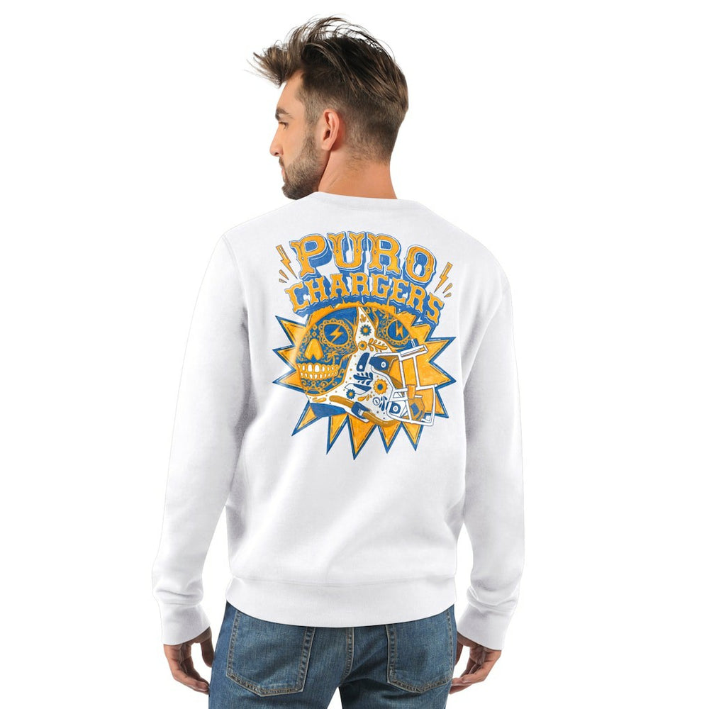 Los Angeles Chargers Starter Classic Puro Crew Neck Sweatshirt - White outlet