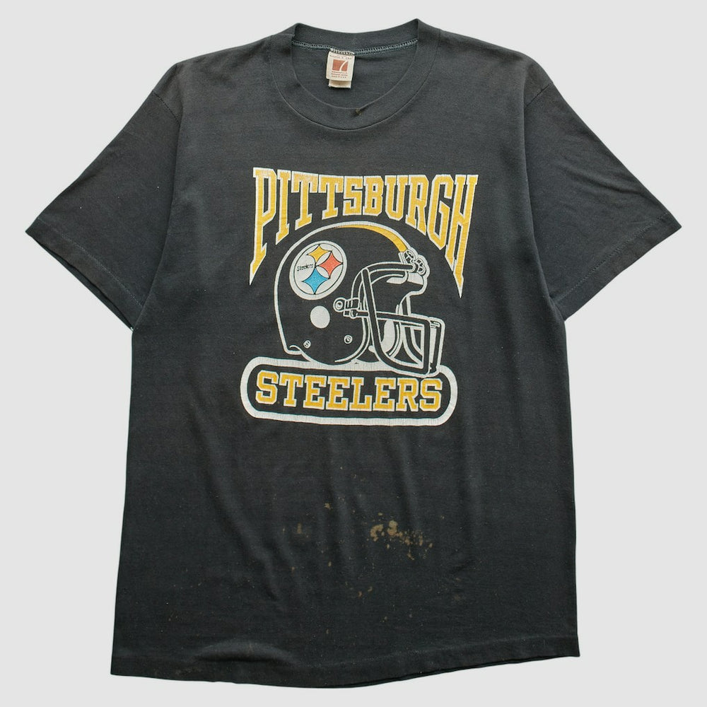 Pittsburgh Steelers Logo 7 80s T-Shirt - Black Vintage cheap