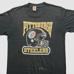 Pittsburgh Steelers Logo 7 80s T-Shirt - Black Vintage cheap