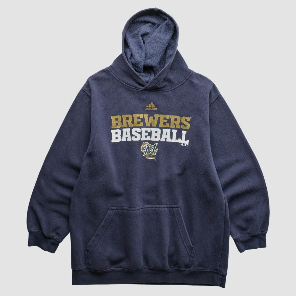Milwaukee Brewers Adidas 2000s Pullover Sweatshirt - Navy Vintage