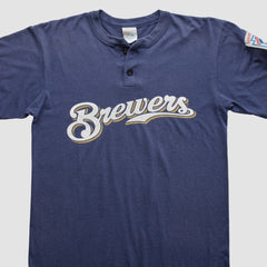 Milwaukee Brewers Majestic 2000s T-Shirt - Navy Vintage