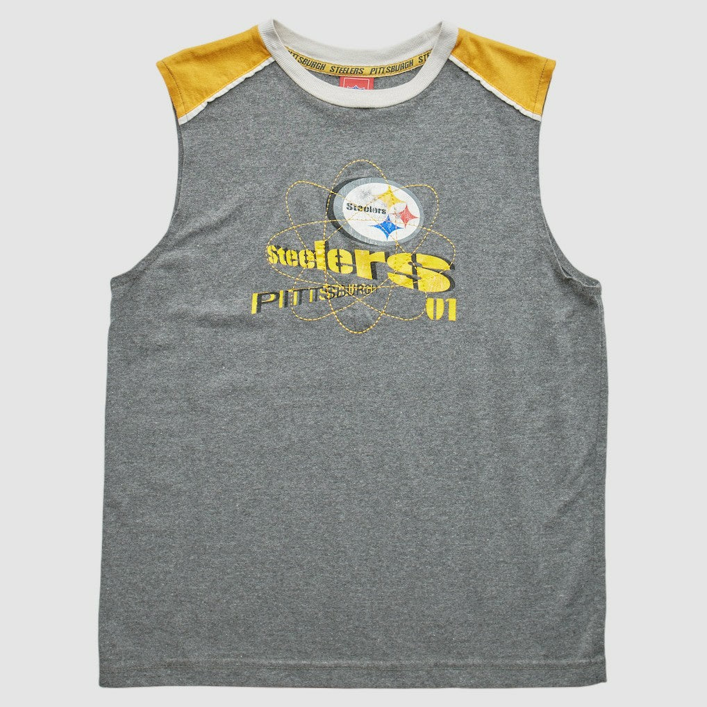 Pittsburgh Steelers NFL 2000s Pullover Tank - Heather Gray Vintage on sale