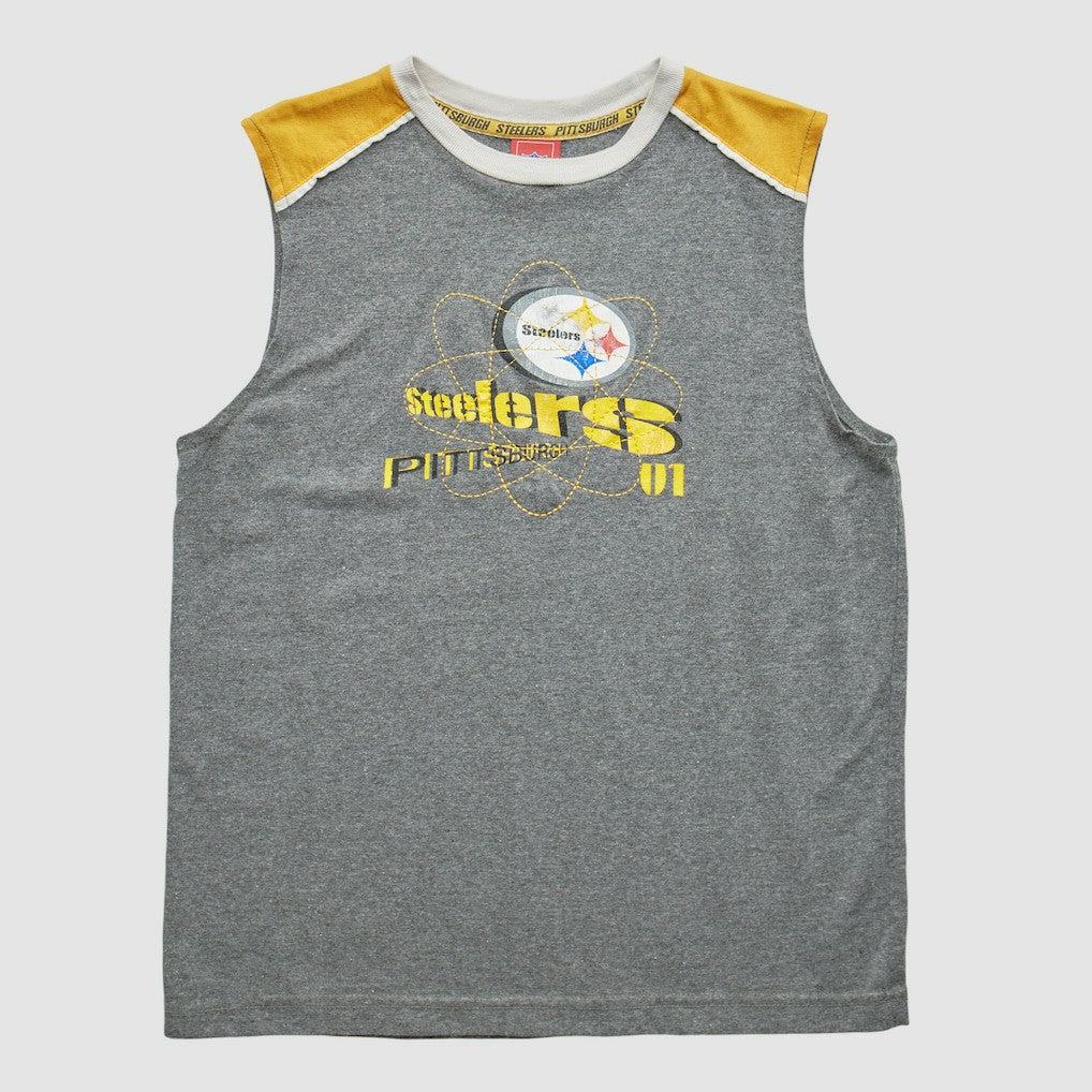 Pittsburgh Steelers NFL 2000s Pullover Tank - Heather Gray Vintage on sale