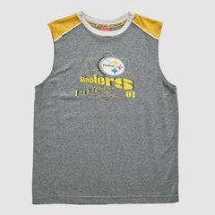 Pittsburgh Steelers NFL 2000s Pullover Tank - Heather Gray Vintage on sale
