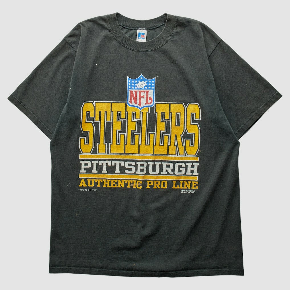 Pittsburgh Steelers Russell 1995 T-Shirt - Black Vintage sale