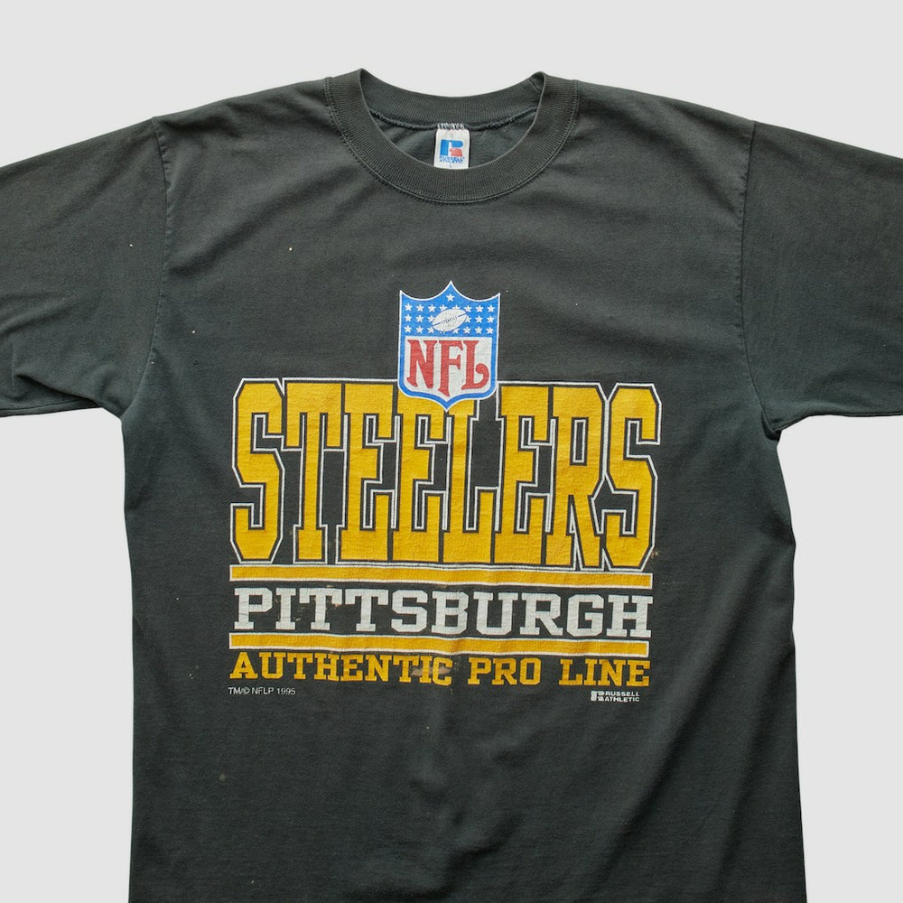 Pittsburgh Steelers Russell 1995 T-Shirt - Black Vintage sale