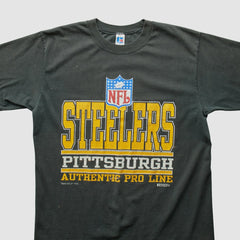 Pittsburgh Steelers Russell 1995 T-Shirt - Black Vintage sale