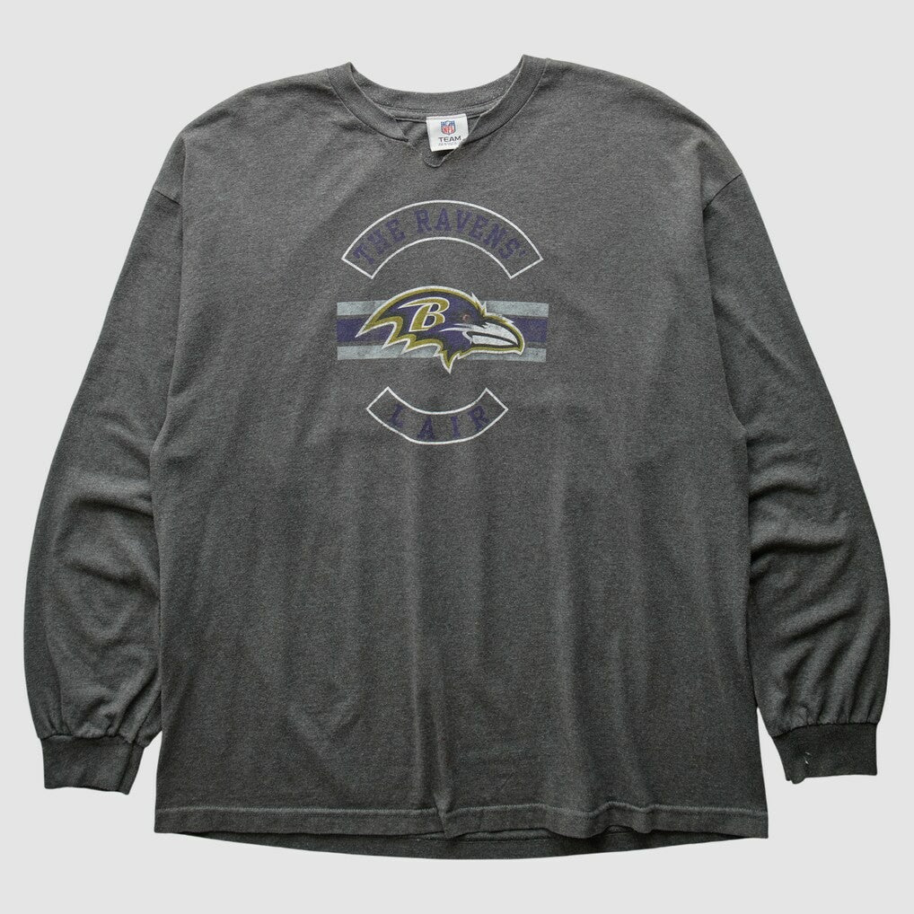 Baltimore Ravens NFL 2010s Long Sleeve T-Shirt - Dark Heather Gray Vintage sale