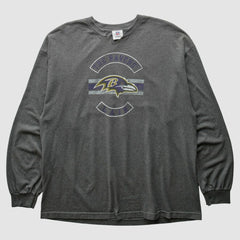 Baltimore Ravens NFL 2010s Long Sleeve T-Shirt - Dark Heather Gray Vintage sale