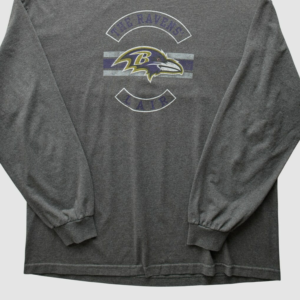 Baltimore Ravens NFL 2010s Long Sleeve T-Shirt - Dark Heather Gray Vintage sale