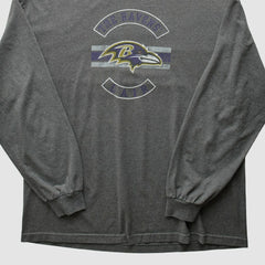 Baltimore Ravens NFL 2010s Long Sleeve T-Shirt - Dark Heather Gray Vintage sale