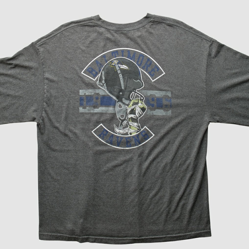 Baltimore Ravens NFL 2010s Long Sleeve T-Shirt - Dark Heather Gray Vintage sale