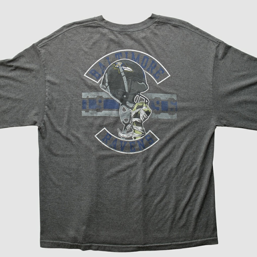 Baltimore Ravens NFL 2010s Long Sleeve T-Shirt - Dark Heather Gray Vintage sale