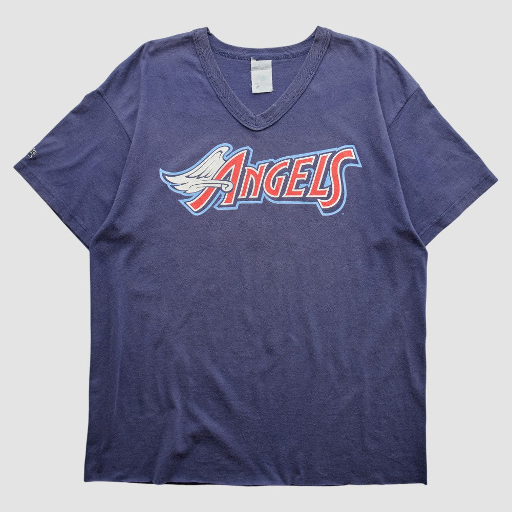 Los Angeles Angels Majestic 2000s T-Shirt - Navy Vintage
