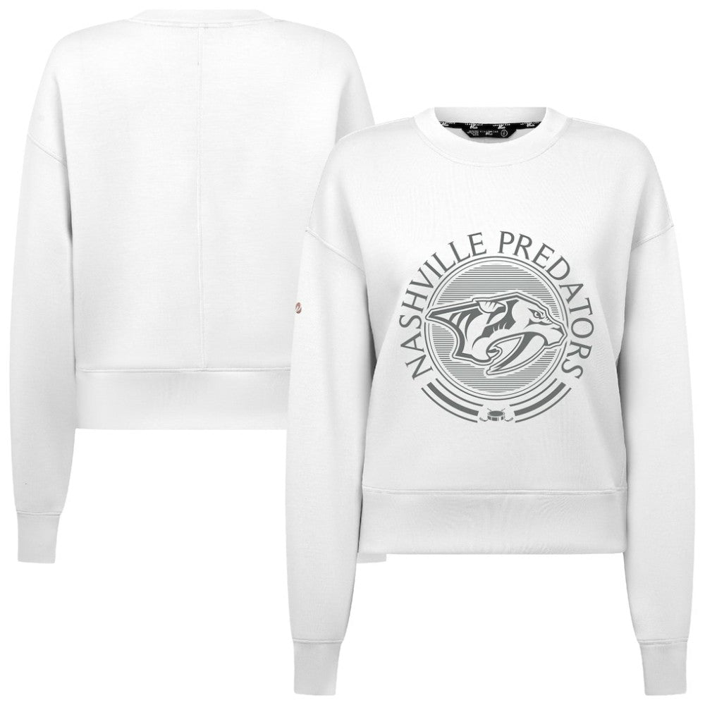 Nashville Predators Levelwear Women's Slate & Snow Sponge Tri-Blend Sweatshirt White