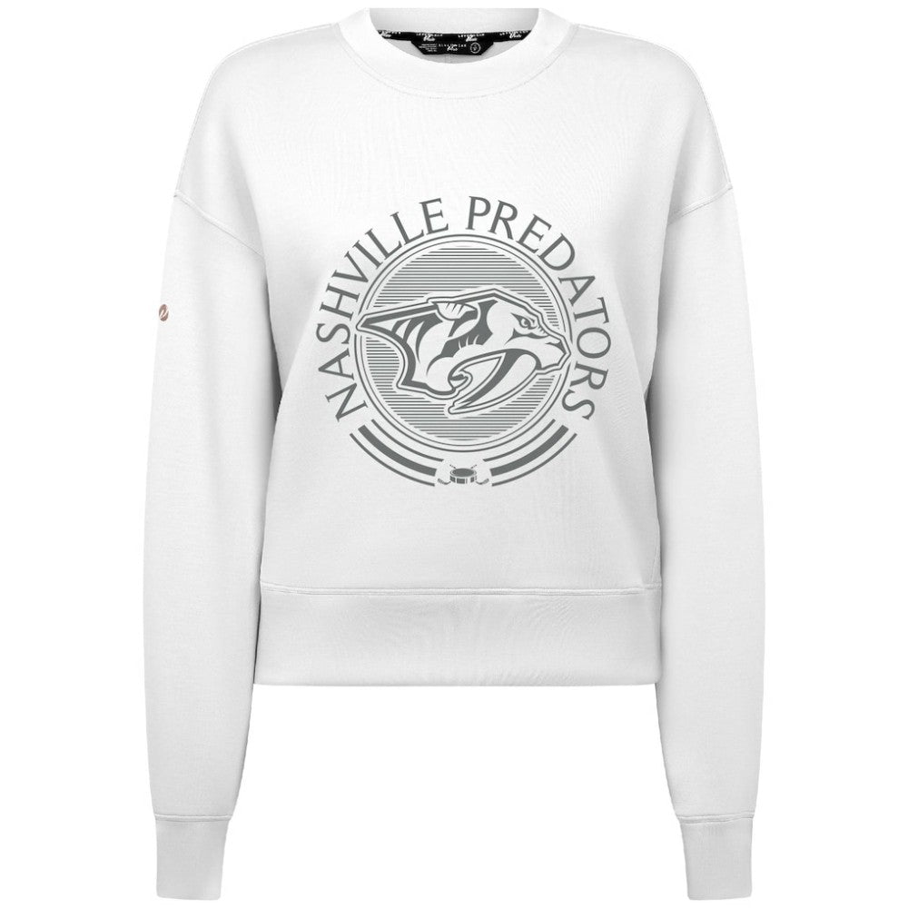 Nashville Predators Levelwear Women's Slate & Snow Sponge Tri-Blend Sweatshirt White