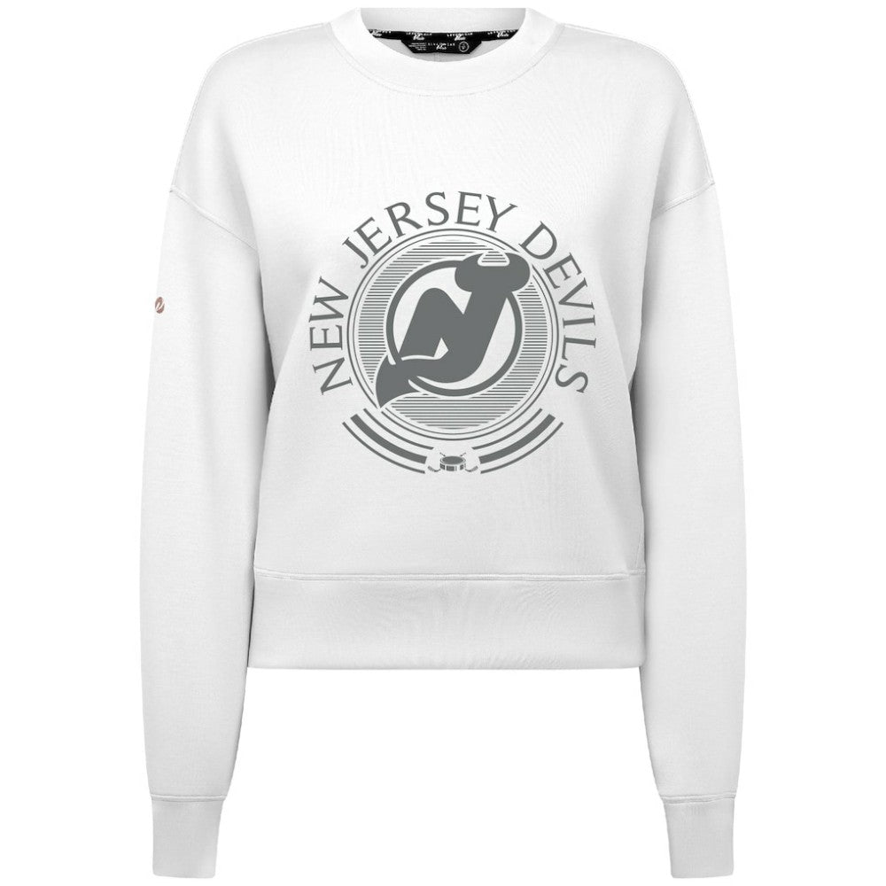 New Jersey Devils Levelwear Women's Slate & Snow Sponge Tri-Blend Sweatshirt White