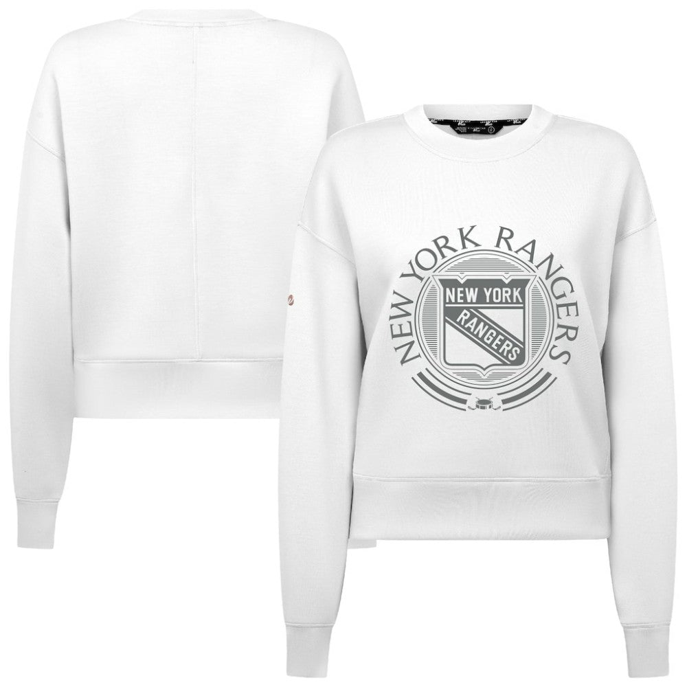 New York Rangers Levelwear Women's Slate & Snow Sponge Tri-Blend Sweatshirt White