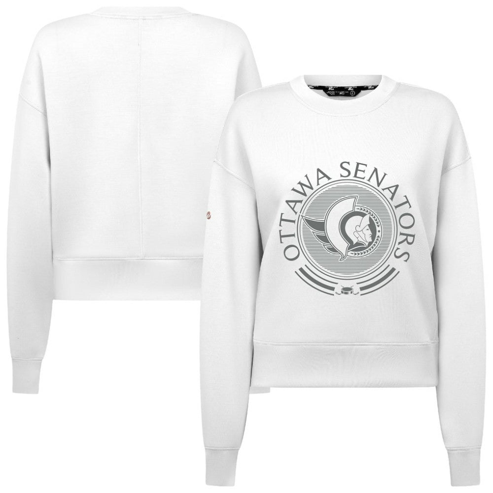 Ottawa Senators Levelwear Women's Slate & Snow Sponge Tri-Blend Sweatshirt White