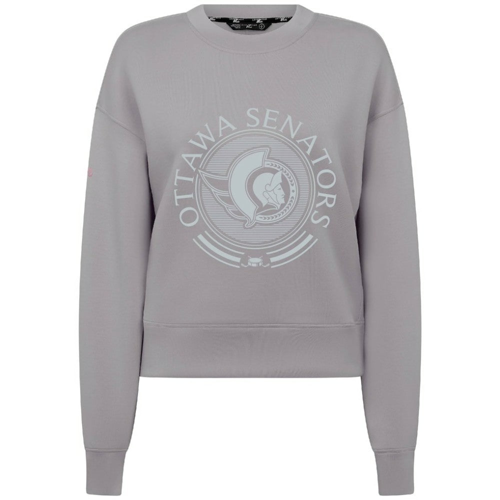Ottawa Senators Levelwear Women's Slate & Snow Sponge Tri-Blend Sweatshirt Gray
