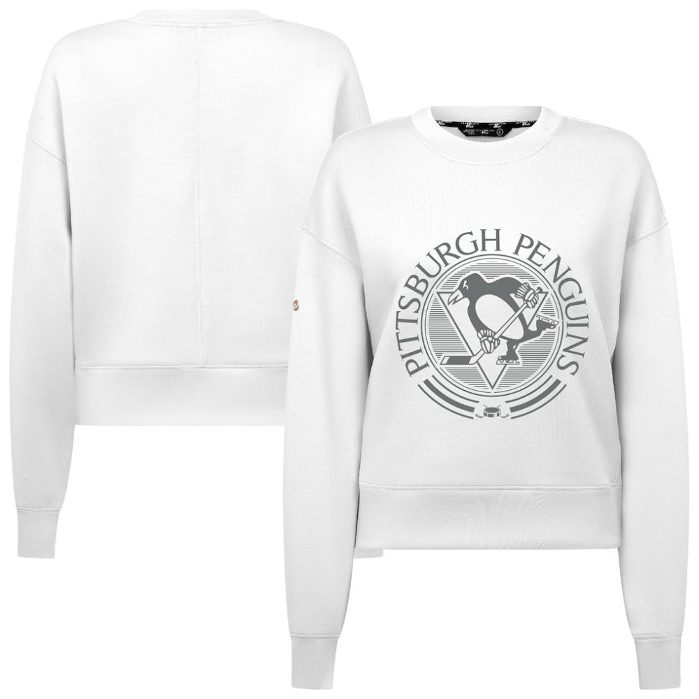 Pittsburgh Penguins Levelwear Women's Slate & Snow Sponge Tri-Blend Sweatshirt White
