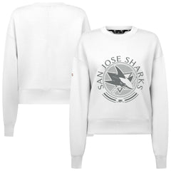 San Jose Sharks Levelwear Women's Slate & Snow Sponge Tri-Blend Sweatshirt White