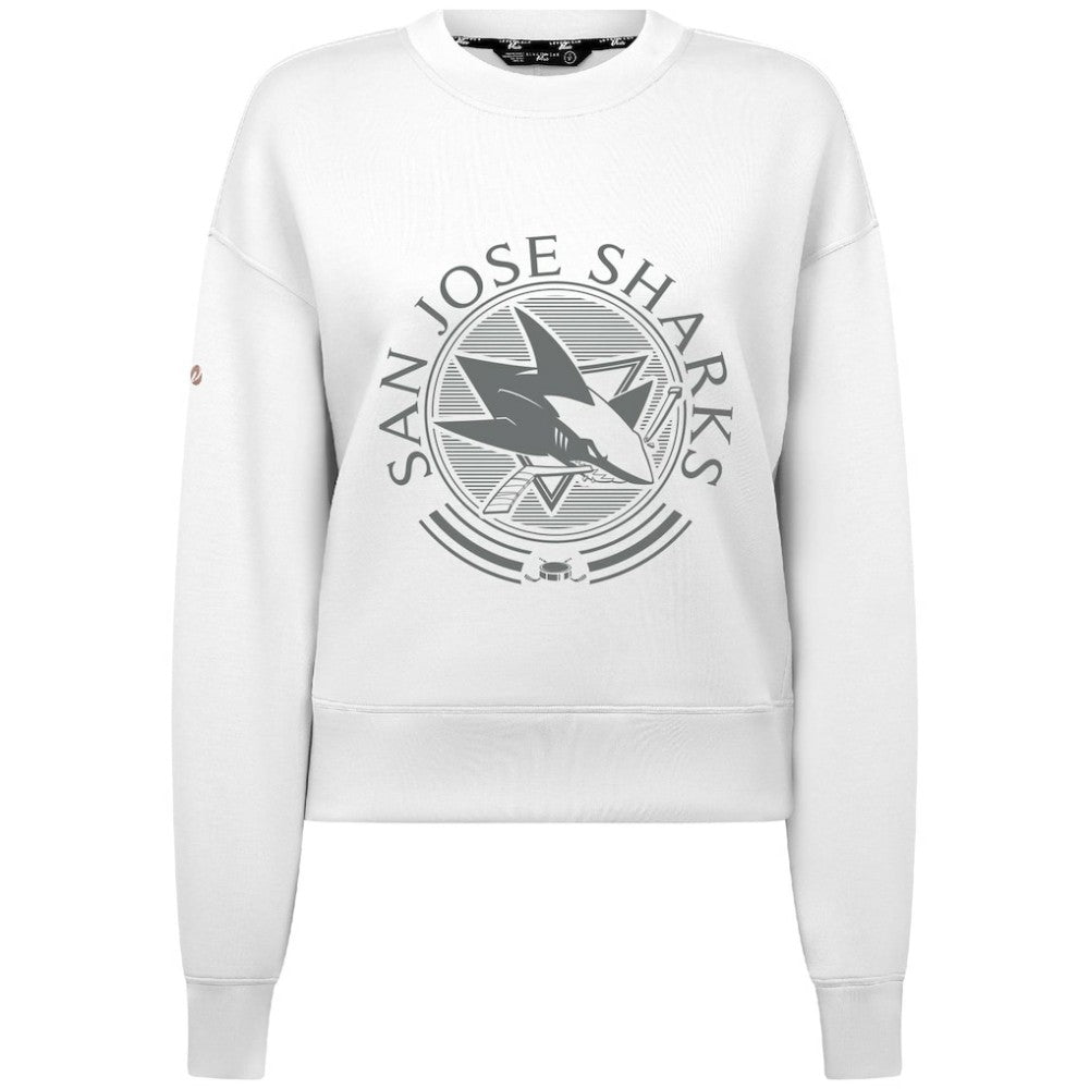 San Jose Sharks Levelwear Women's Slate & Snow Sponge Tri-Blend Sweatshirt White