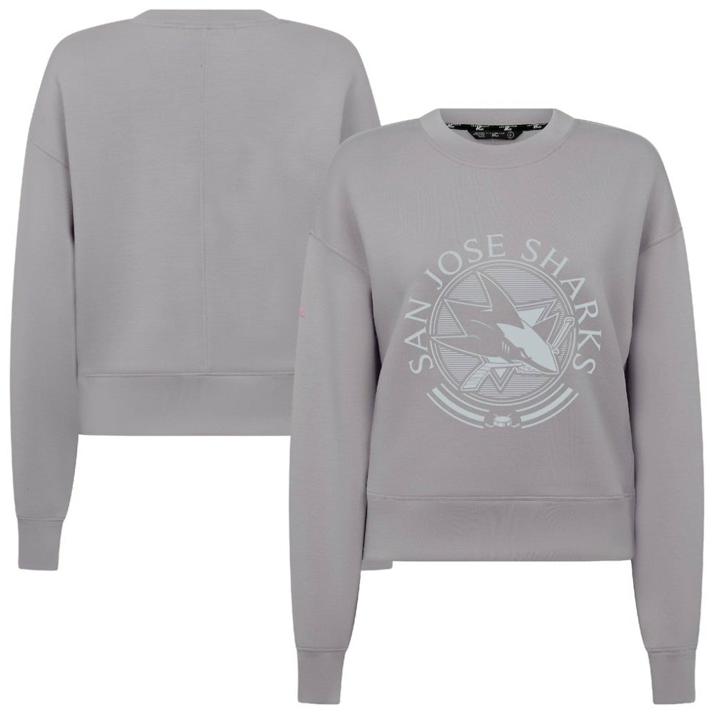 San Jose Sharks Levelwear Women's Slate & Snow Sponge Tri-Blend Sweatshirt Gray