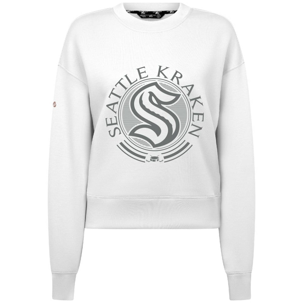 Seattle Kraken Levelwear Women's Slate & Snow Sponge Tri-Blend Sweatshirt White