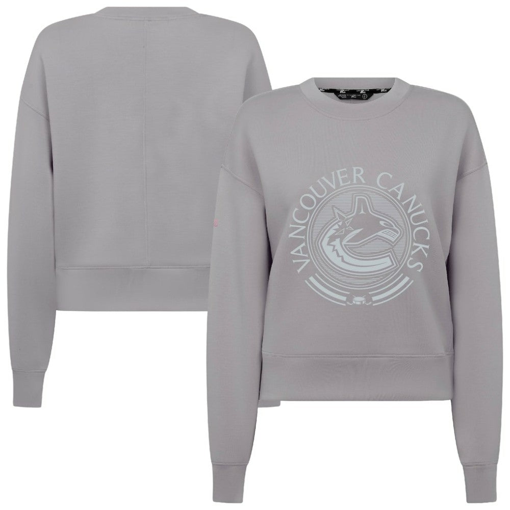 Vancouver Canucks Levelwear Women's Slate & Snow Sponge Tri-Blend Sweatshirt Gray