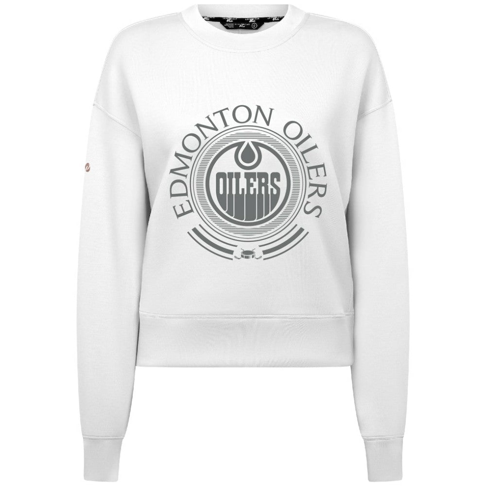 Edmonton Oilers Levelwear Women's Slate & Snow Sponge Tri-Blend Sweatshirt White
