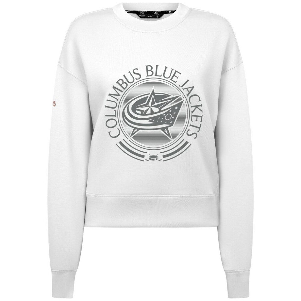 Columbus Blue Jackets Levelwear Women's Slate & Snow Sponge Tri-Blend Sweatshirt White