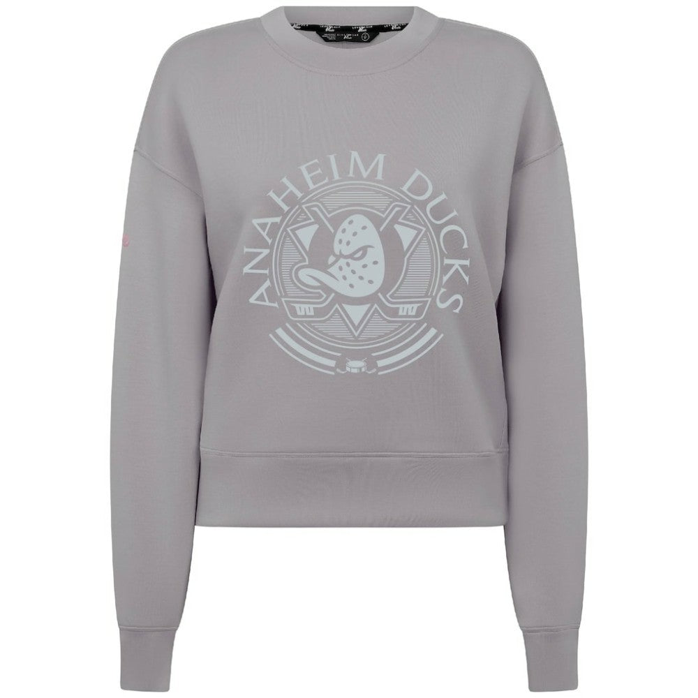 Anaheim Ducks Levelwear Women's Slate & Snow Sponge Tri-Blend Sweatshirt Gray