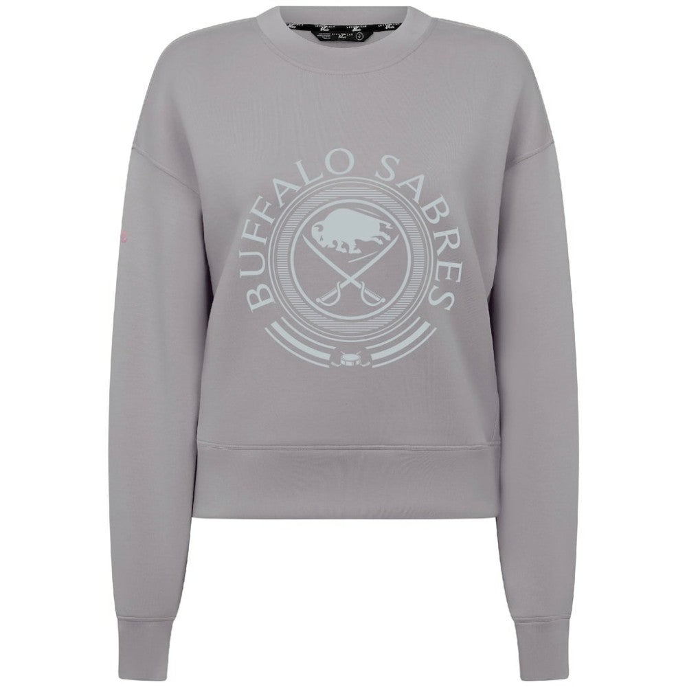 Buffalo Sabres Levelwear Women's Slate & Snow Sponge Tri-Blend Sweatshirt Gray