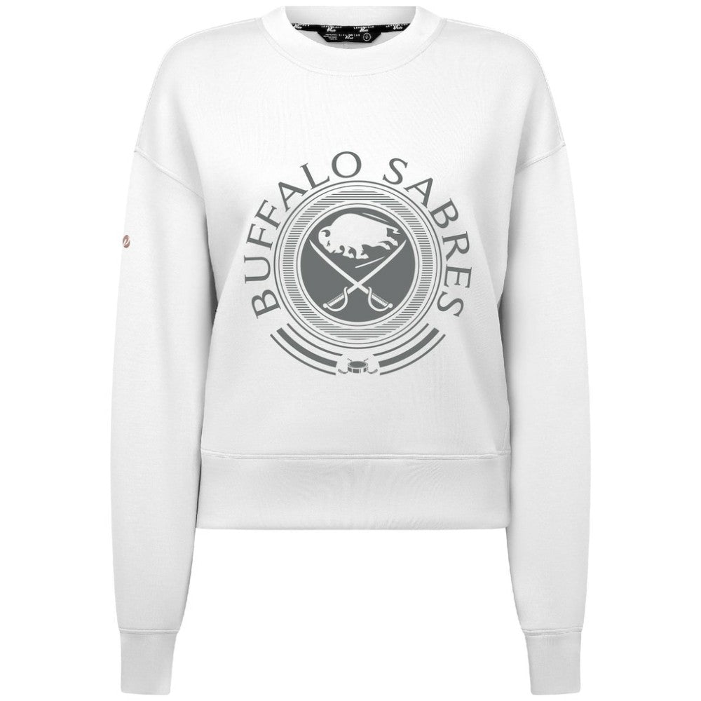Buffalo Sabres Levelwear Women's Slate & Snow Sponge Tri-Blend Sweatshirt White