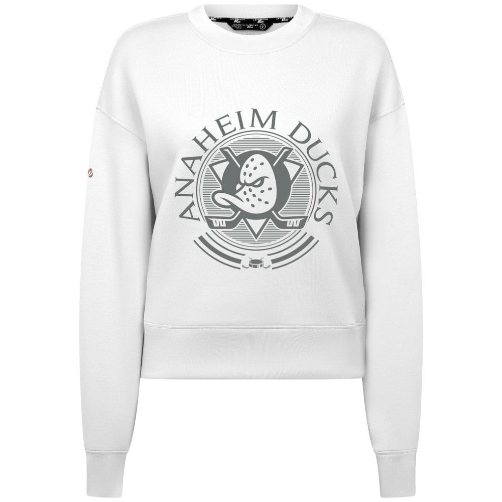 Anaheim Ducks Levelwear Women's Slate & Snow Sponge Tri-Blend Sweatshirt White