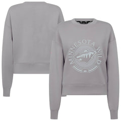 Minnesota Wild Levelwear Women's Slate & Snow Sponge Tri-Blend Sweatshirt Gray