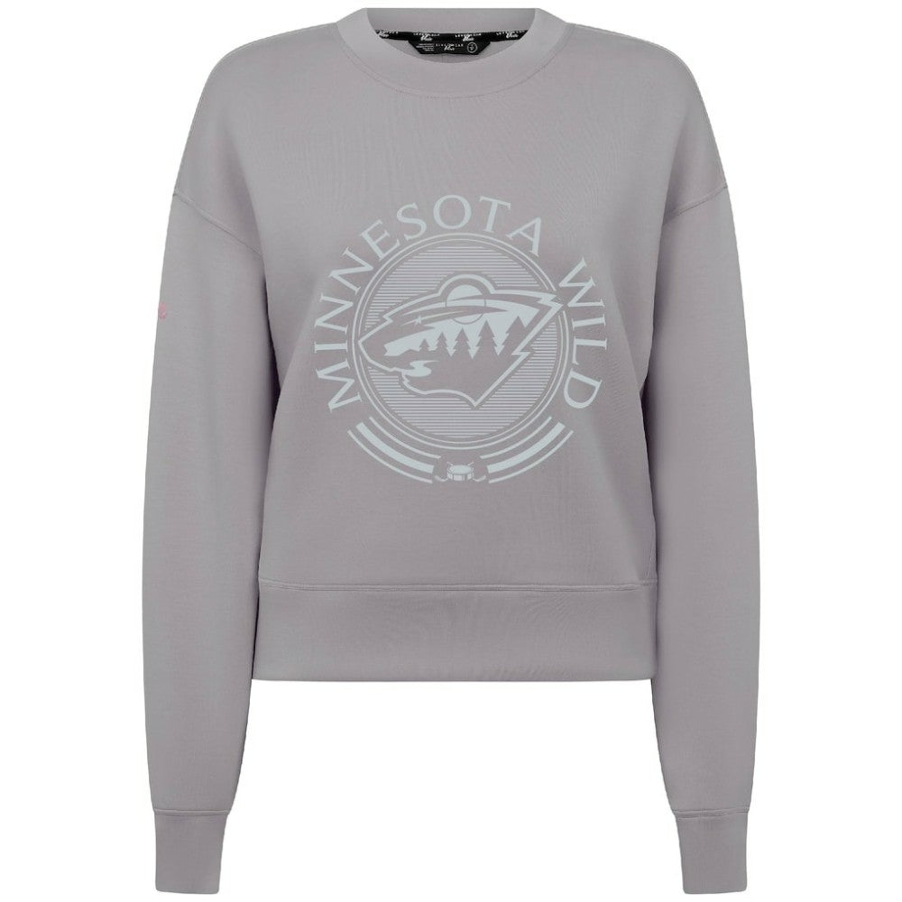 Minnesota Wild Levelwear Women's Slate & Snow Sponge Tri-Blend Sweatshirt Gray