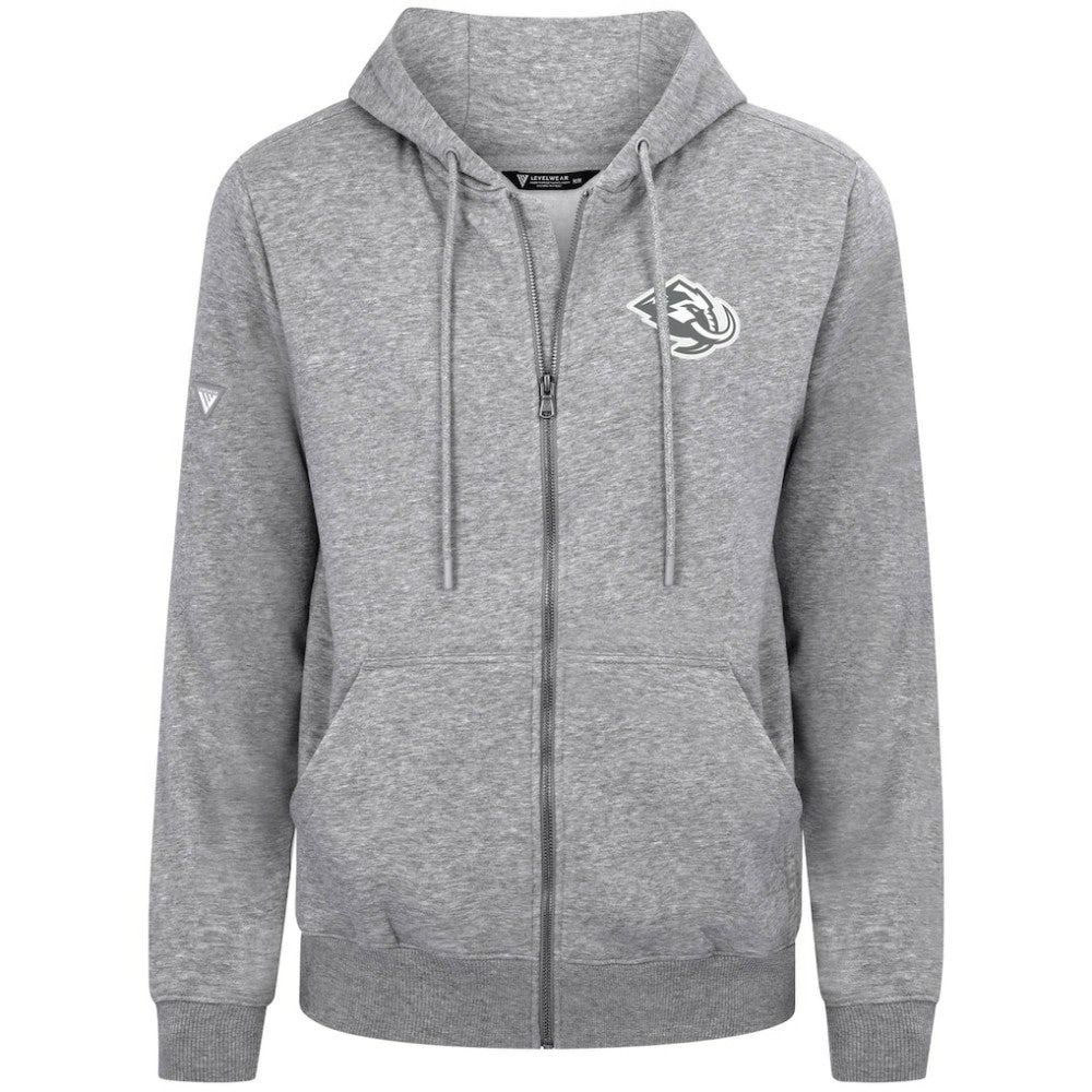 Utah Mammoth Levelwear Podium Chenille Logo Full-Zip Hoodie Gray