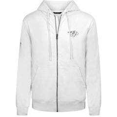 Nashville Predators Levelwear Podium Chenille Logo Full-Zip Hoodie White