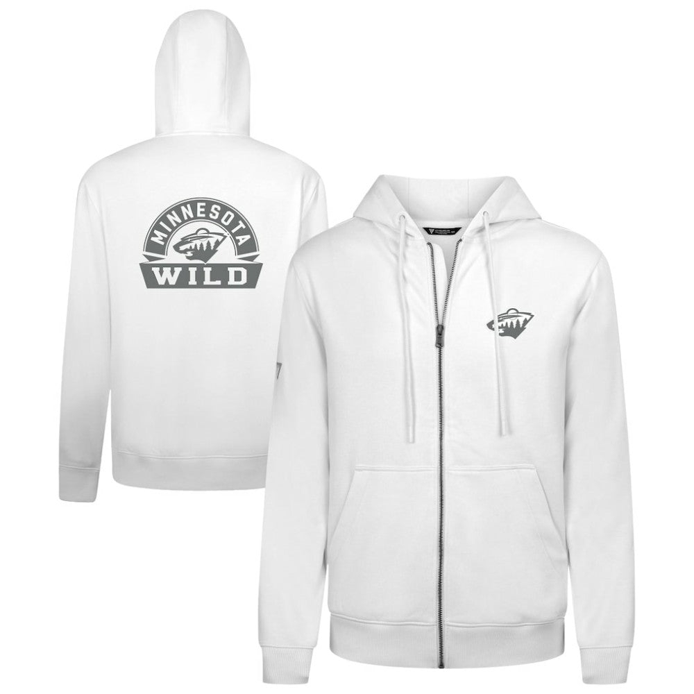 Minnesota Wild Levelwear Podium Chenille Logo Full-Zip Hoodie White