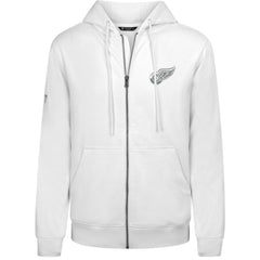 Detroit Red Wings Levelwear Podium Chenille Logo Full-Zip Hoodie White