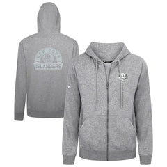 New York Islanders Levelwear Podium Chenille Logo Full-Zip Hoodie Gray