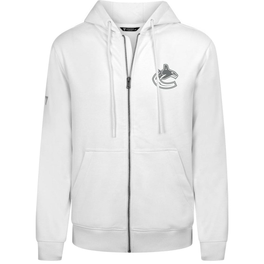 Vancouver Canucks Levelwear Podium Chenille Logo Full-Zip Hoodie White