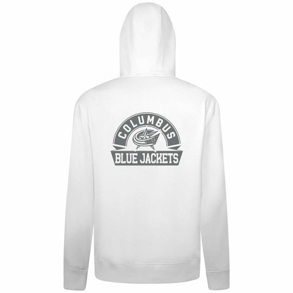 Columbus Blue Jackets Levelwear Podium Banner Arch Full-Zip Hoodie White