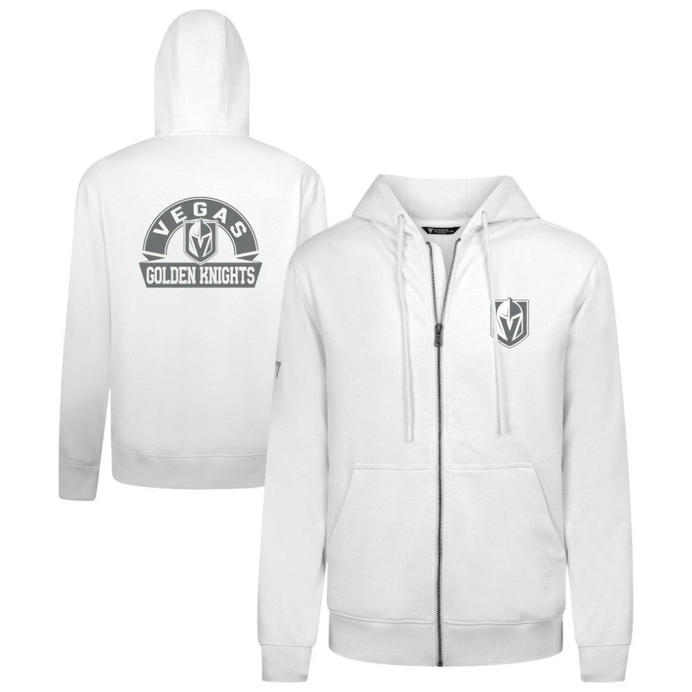 Vegas Golden Knights Levelwear Podium Banner Arch Full-Zip Hoodie White