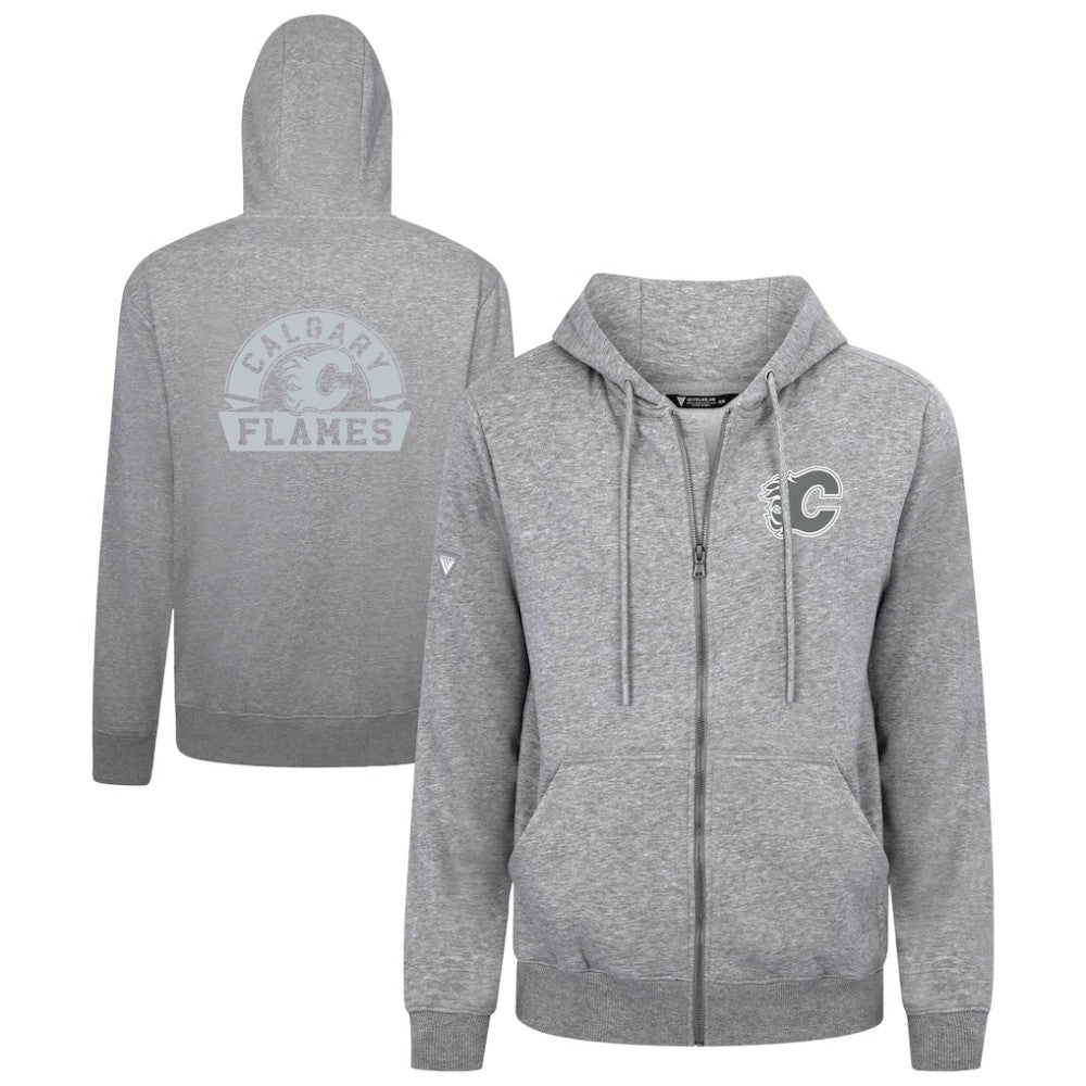 Calgary Flames Levelwear Podium Banner Arch Full-Zip Hoodie Gray